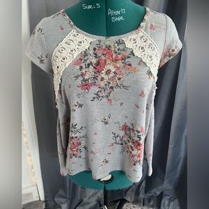 Floral Top with Corset Laced Back